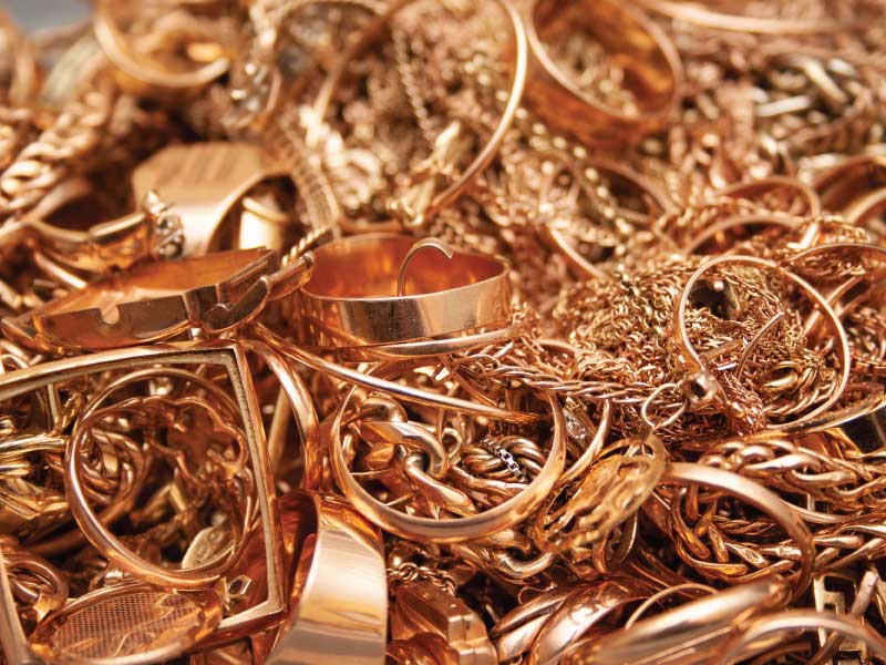 Scrap jewelry and gold